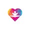 Canadian education heart shape concept Logo design.