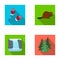 Canadian fir, beaver and other symbols of Canada.Canada set collection icons in flat style vector symbol stock