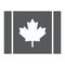 Canadian flag glyph icon, canada and maple, leaf sign, vector graphics, a solid pattern on a white background.