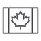 Canadian flag line icon, canada and maple, leaf sign, vector graphics, a linear pattern on a white background.