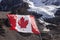 Canadian Flag Near Mount Andromeda