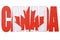 Canadian Flag in outline of word, Canada.