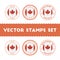 Canadian flag rubber stamps set.