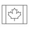 Canadian flag thin line icon, canada and maple, leaf sign, vector graphics, a linear pattern on a white background.