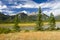 Canadian Landscape. Rocky Mountains and Cloudy Sky