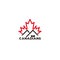 Canadian leaf property symbol logo vector