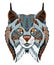 Canadian lynx head zentangle stylized, vector, illustration, pat