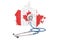 Canadian map with stethoscope, national health care concept, 3D