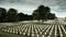 Canadian memorial crosses at a soldier cemetery in France