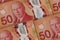 Canadian money background. Canada dollars pattern. CAD