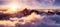 Canadian Mountain Landscape. Aerial Panoramic View. Sunny Sunset.