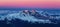 Canadian Mountain Landscape. Aerial Panoramic View. Sunny Sunset.