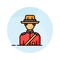 Canadian mounted police officer vector design in trendy style, ready to use and download icon