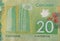 Canadian National Vimy Memorial from Canada 20 Dollars 2012 Polymer Banknote fragment