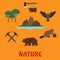 Canadian nature symbols flat icons