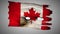 Canadian perforated, burned, grunge waving flag loop alpha