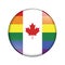 Canadian pride striped flag badge button