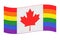 Canadian pride striped rainbow color waved flag