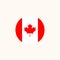 Canadian round flag icon. National Canada circular flag vector illustration