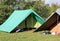 Canadian tents set up in a boy scout camp