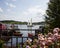 Canadian Tourist Town Lunenburg Water Front Panoramia Nova Scotia New Germany under Blue Skies