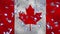 Canadian waving flag and snowfall cyclic background for Christmas and New Year, loop