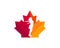 Canadian Yoga logo. Maple leaf with female yoga vector. Maple freedom yoga girl logo design