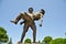 Canakkale, Turkey - June 24, 2011:Statue of a Turkish soldier carrying an injured ANZAC soldier, Gallipoli, Canakkale,