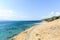 CANAKKALE, TURKEY- SEP 12, 2016:Seaview from Rumeli Mecidiye emplacement fort Turkish Tabya.This emplacement hit HMS Ocean battl