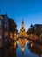 Canal in Alkmaar Netherlands at dusk