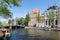 Canal in Amsterdam with historic mansions