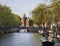 Canal in Amsterdam town. Netherlands