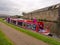 Canal barge moored near Blackburn