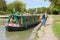 Canal boat waiting to enter lock