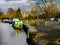 Canal Boats at Salterforth Moorings, a village within the Borough of Pendle in Lancashire, England
