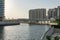 Canal and buildings in the new Al Raha Beach neighbourhood in Abu Dhabi