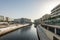 Canal and buildings in the new Al Raha Beach neighbourhood in Abu Dhabi