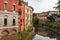 Canal and colorful facades of Vicenza