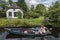 Canal with Electric Boat at Giethoorn