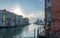 Canal Grande panorama at sunrise, Venice, Italy