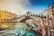 Canal Grande with Rialto Bridge at sunset, Venice, Italy