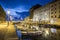 Canal grande in Trieste city center, Italy