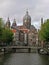 Canal with houses in Amsterdam