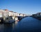 Canal Houses and Houseboats in Traditional Dutch Seaside Town Vlissingen, Zeeland, Netherlands