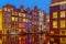 Canal houses at twilight Amsterdam