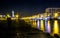 Canal in Le Grau du Roi at night, Camargue, France