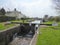 Canal lock gate and lock keepers cottage