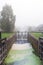 A canal lock gates on the Forth the Clyde canal