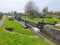 Canal lock gates and tea rooms