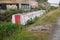 Canal narrow boat moored by towpath